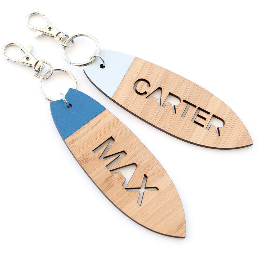 Custom name Surfboard bag tag and keyring - Alexa Lane