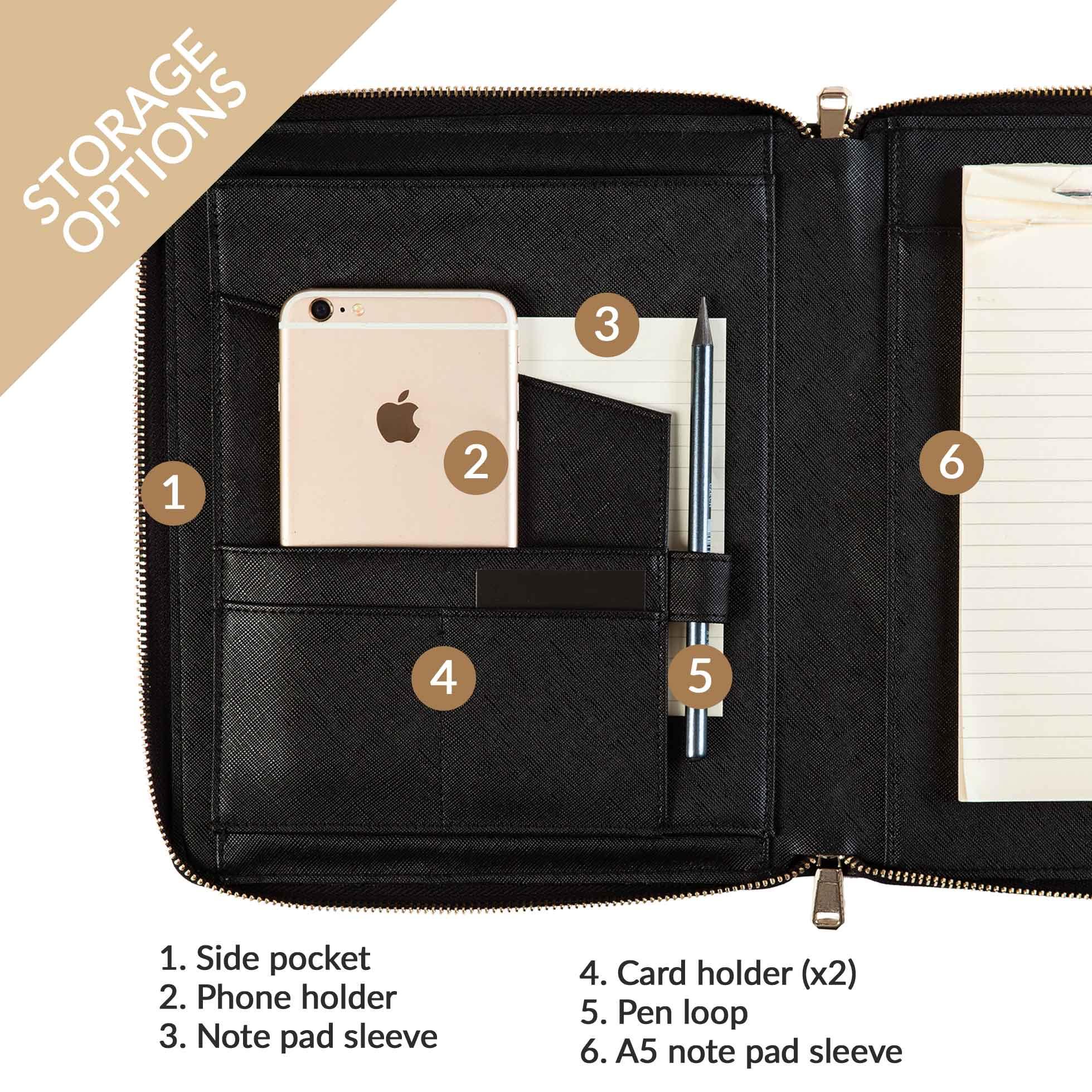 Black Zippered Compendium - Alexa Lane
