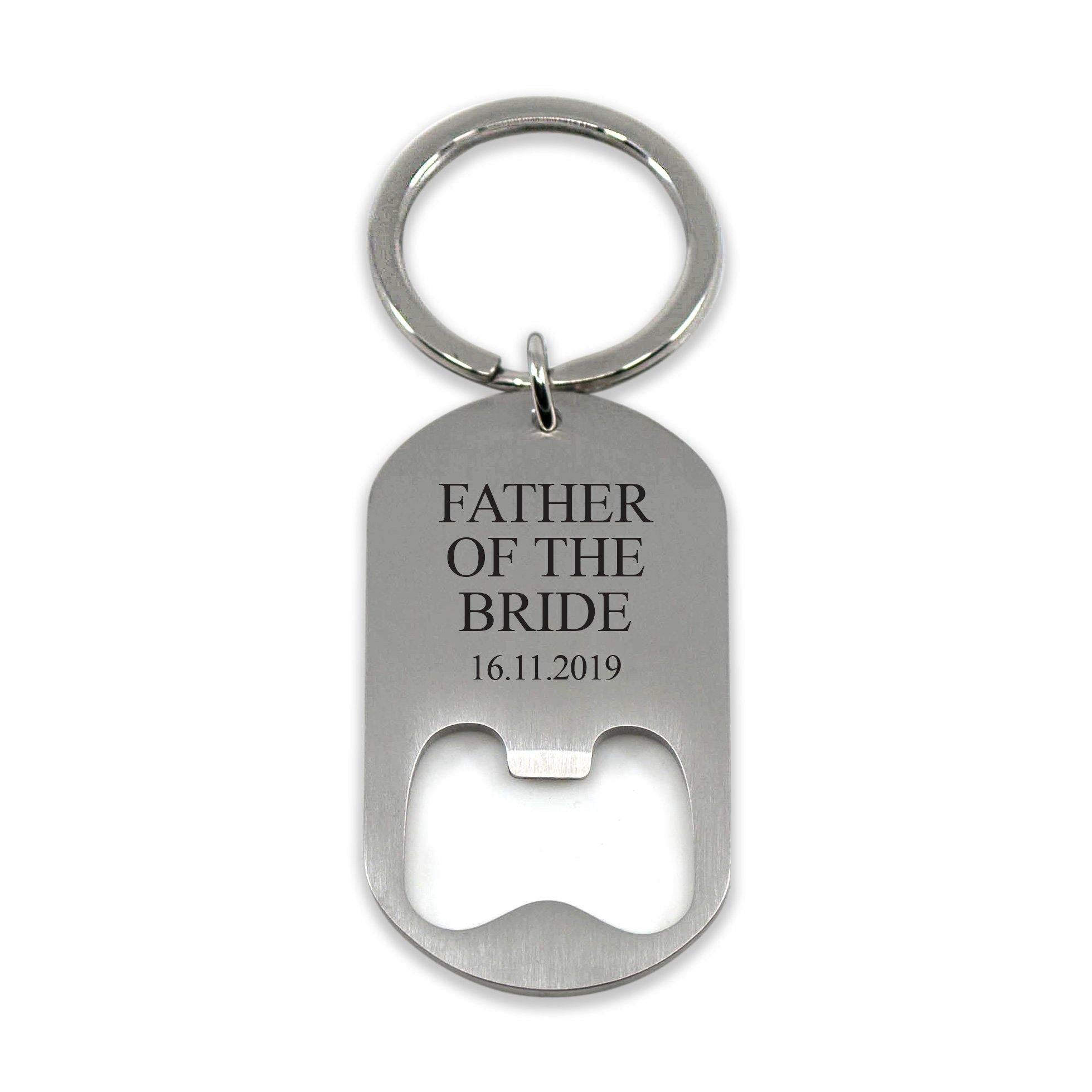 Father of the Bride Personalised Bottle Opener Keyring - Alexa Lane