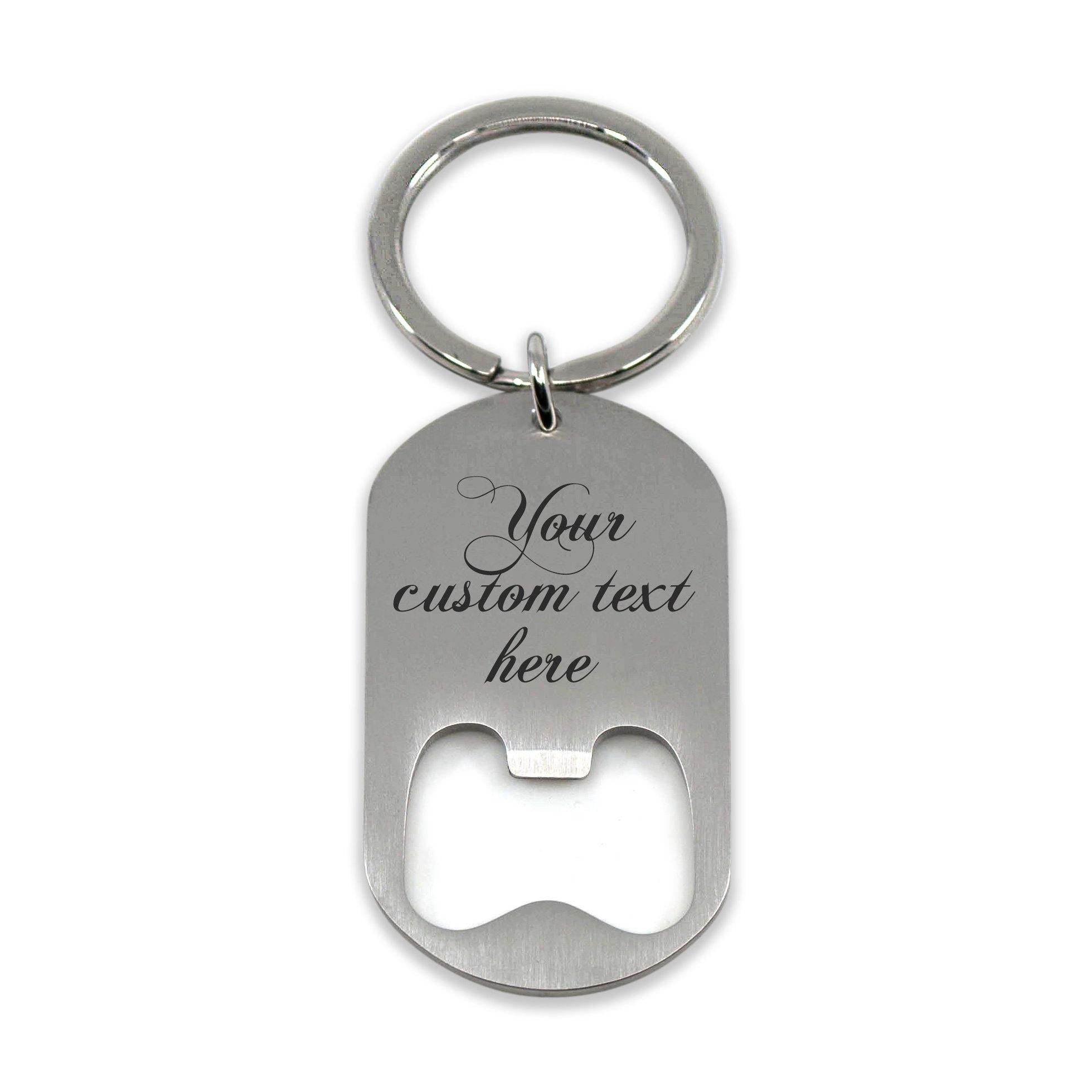 Custom engraved bottle opener keyring - Alexa Lane