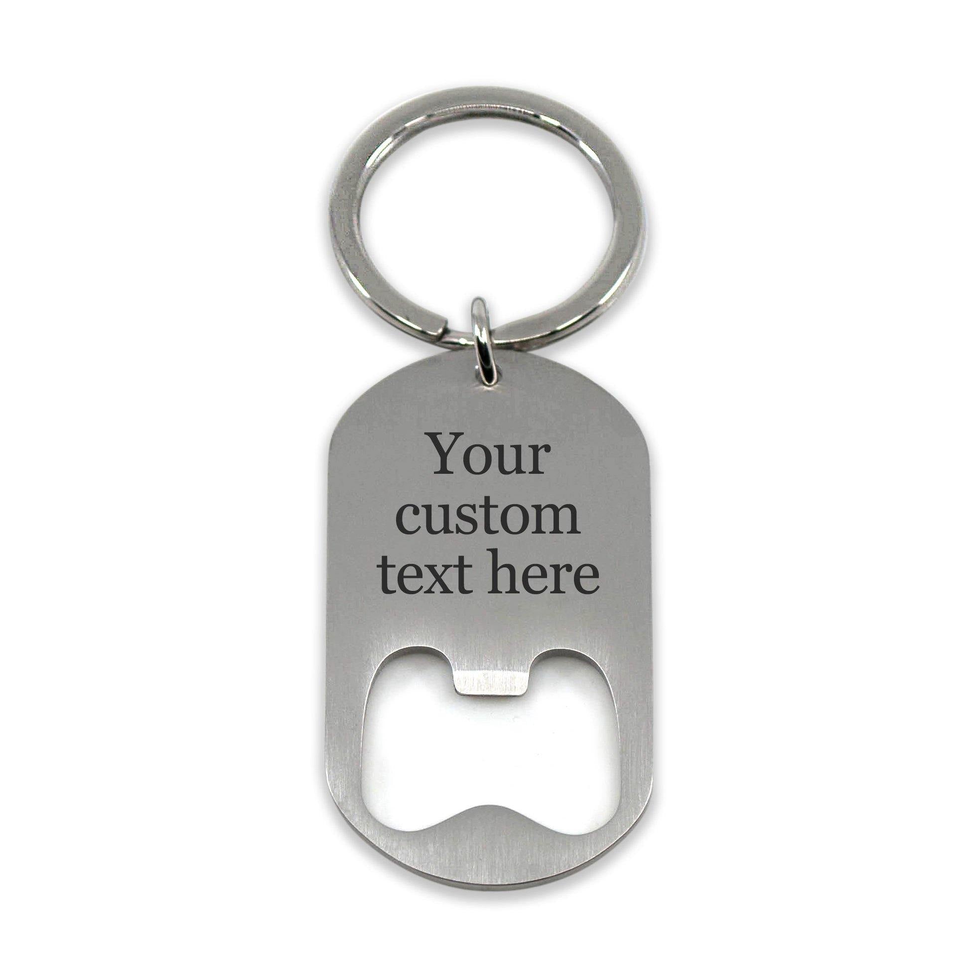 Custom engraved bottle opener keyring - Alexa Lane