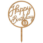 Cake Topper Happy Birthday Circle with age - Alexa Lane