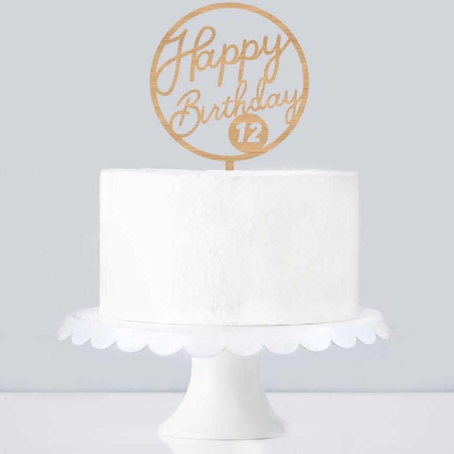 Cake Topper Happy Birthday Circle with age - Alexa Lane