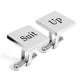 Engraved Suit Up cufflinks - Alexa Lane