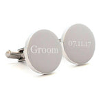 Engraved Groom cufflinks with wedding date - Alexa Lane