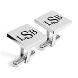 Engraved monogram cufflinks stainless steel - Alexa Lane