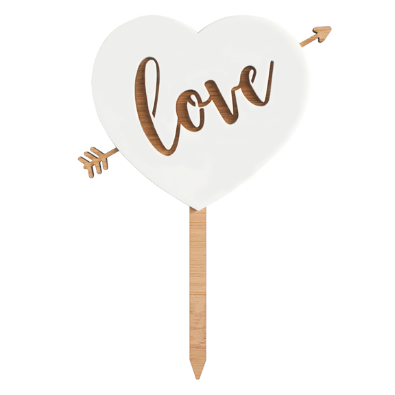 Cake Topper Love Heart Arrow - Alexa Lane