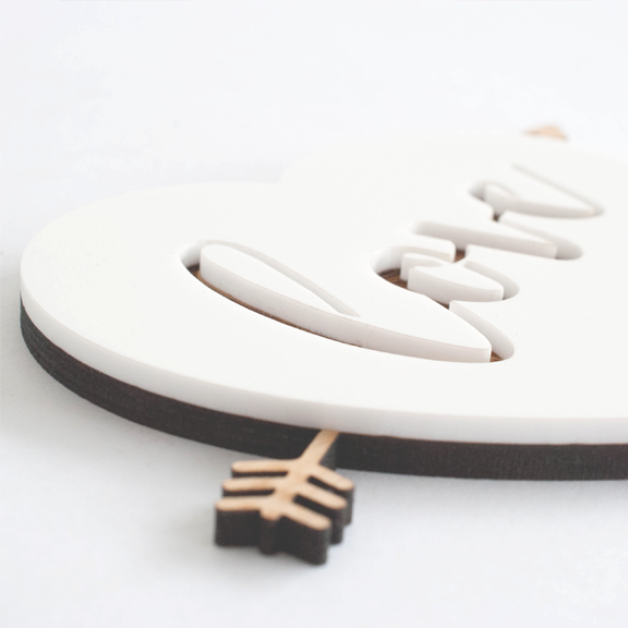 Cake Topper Love Heart Arrow - Alexa Lane