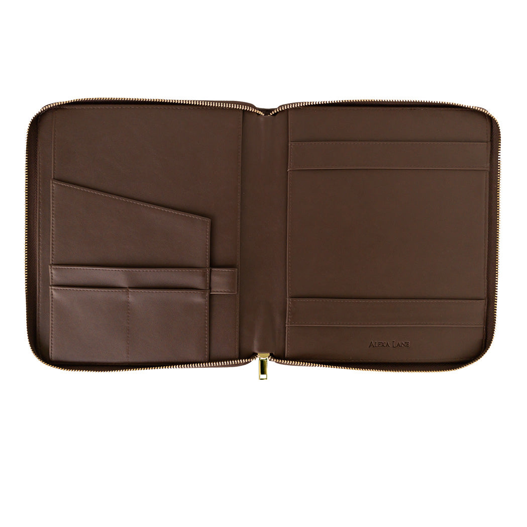 A5 Vegan Leather Brown Compendium