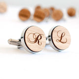 Initial Cursive Bamboo cufflinks - Alexa Lane