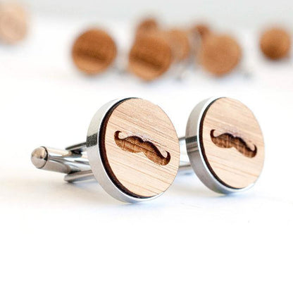 Moustache Bamboo cufflinks - Alexa Lane