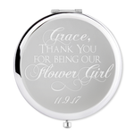 Flower girl Compact Mirror with customised name and date - Alexa Lane