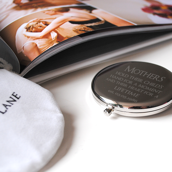 Flower girl Compact Mirror with customised name and date - Alexa Lane