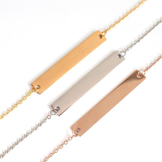 Name Bar Necklace - Engraved Name Bar Necklace