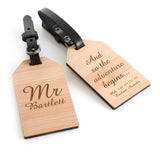 Personalised Bamboo Couple's Luggage Tags - Alexa Lane