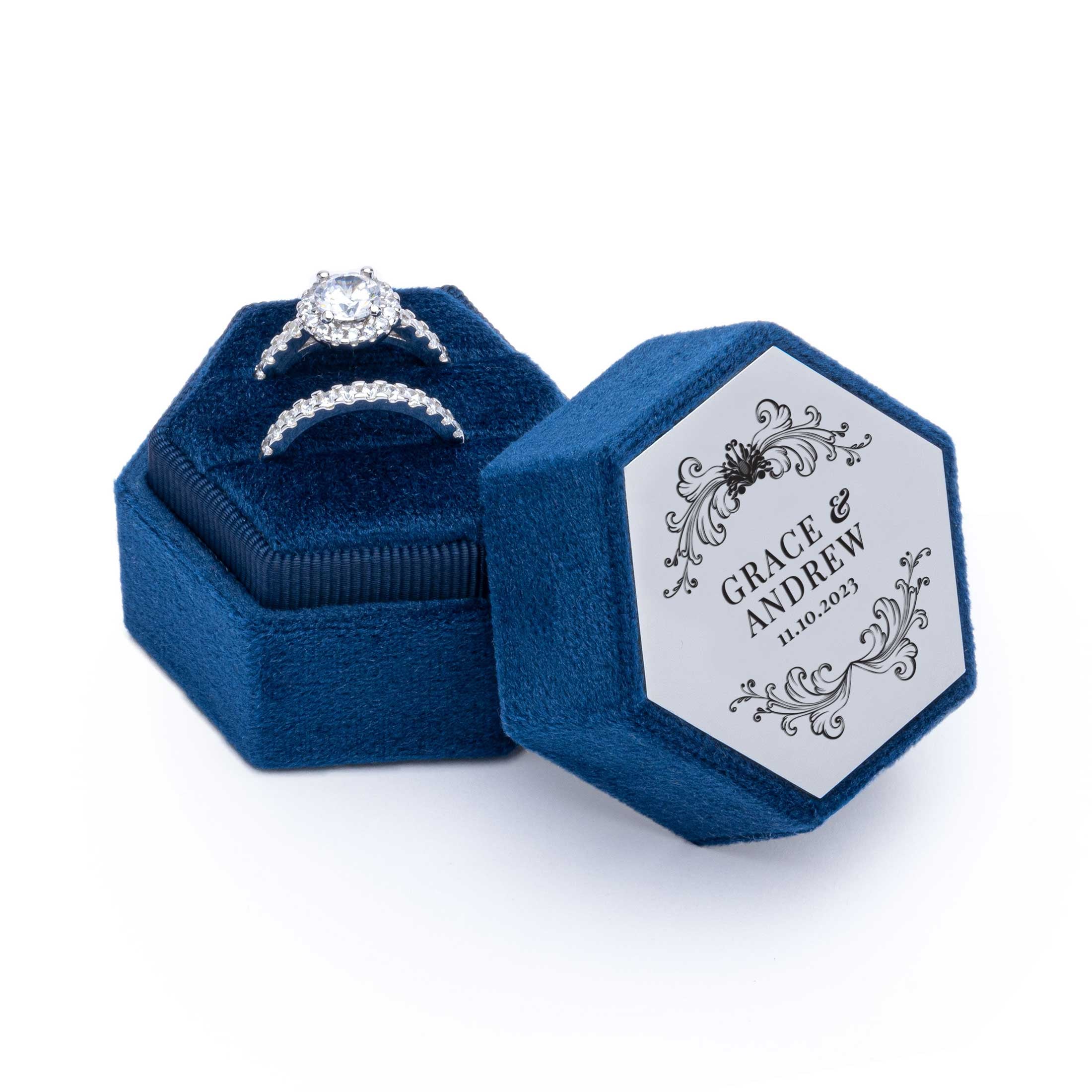 Velvet Personalised Ring Box
