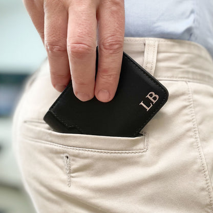 Slim Black Genuine Leather Wallet