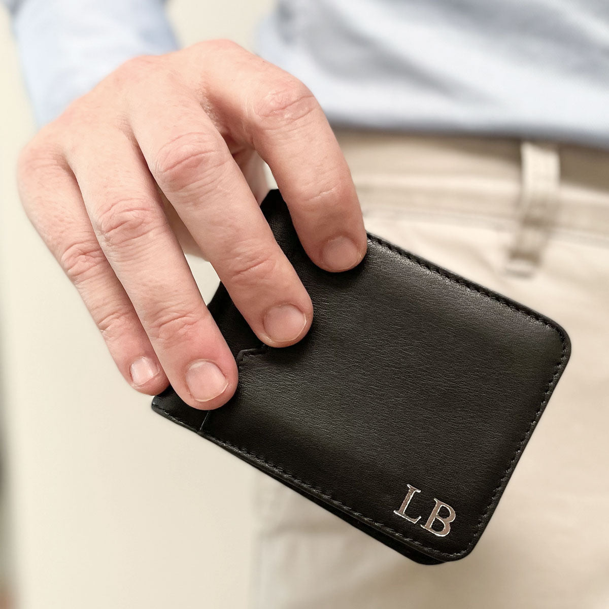 Slim Black Genuine Leather Wallet