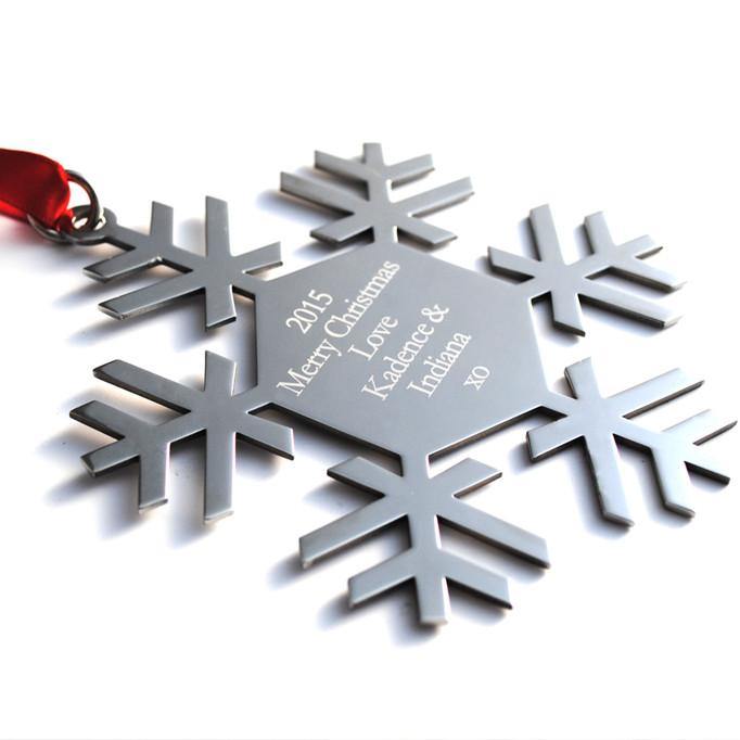 Snow Flake engraved Christmas decoration - Alexa Lane